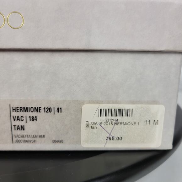 Jimmy Choo Hermione Platform Women Sandals Size 41 US11 Tan Leather Open Toe NEW - Picture 14 of 14